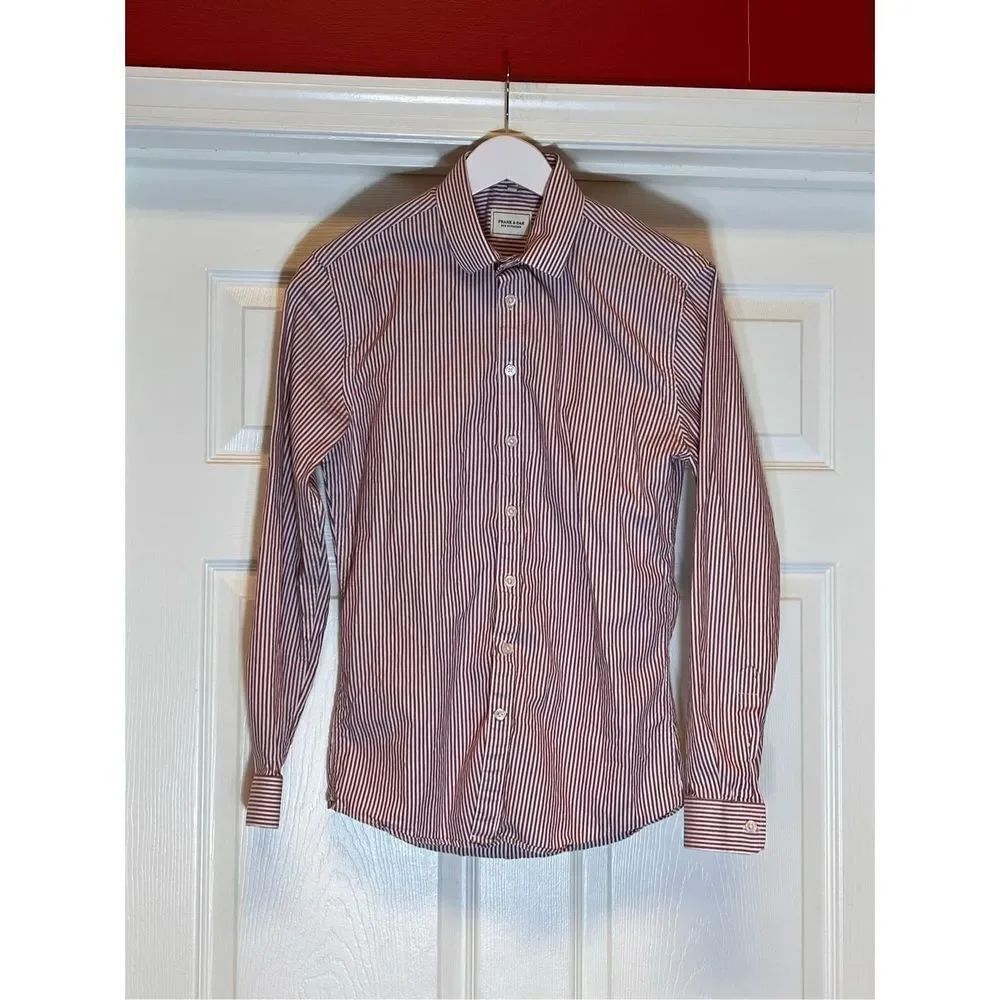 Frank & Oak Red & White Button Down Shey sz XS